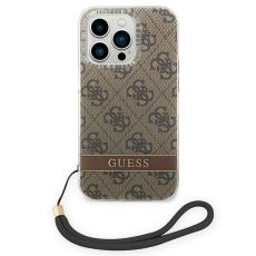 Guess - GUESS iPhone 14 Pro Skal Print Strap - Brun
