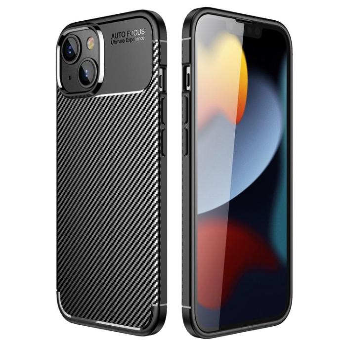 UTGATT5 - iPhone 14 Skal Carbon Shock-Proof - Svart