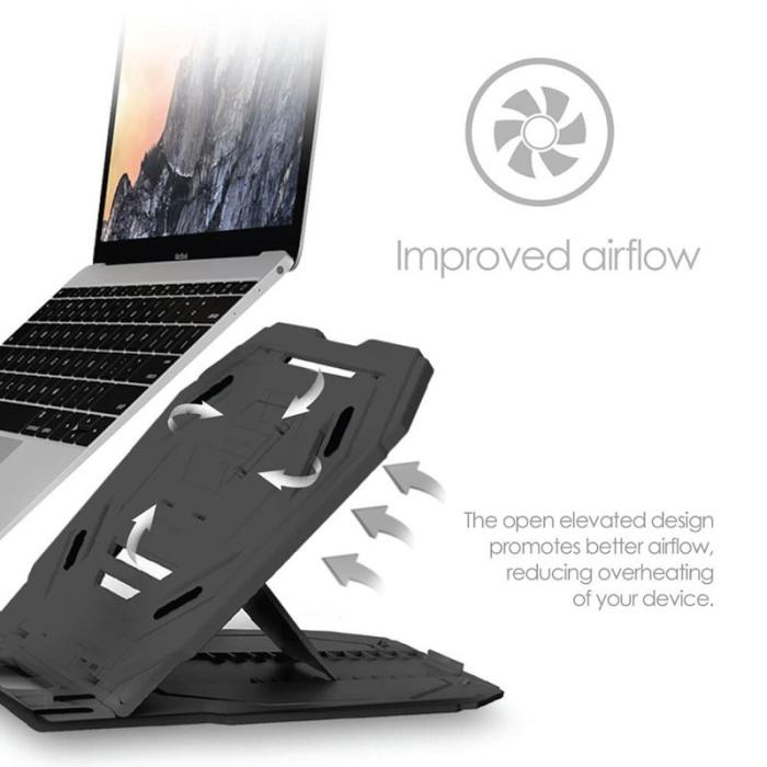 Desire2 - DESIRE2 2-i-1 Portabelt Laptopställ Svart 360 Roterbart