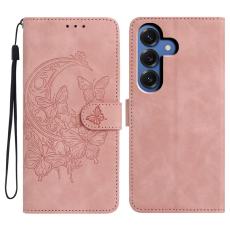 OEM - Pl&aring;nboksfodral f&ouml;r Samsung Galaxy S26 Plus Konstl&auml;der St&auml;ll - Ros&eacute;guld