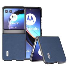 ABEEL - ABEEL Mobilskal till Motorola Razr 40 Ultra 5G &Auml;kta L&auml;der Bl&aring;