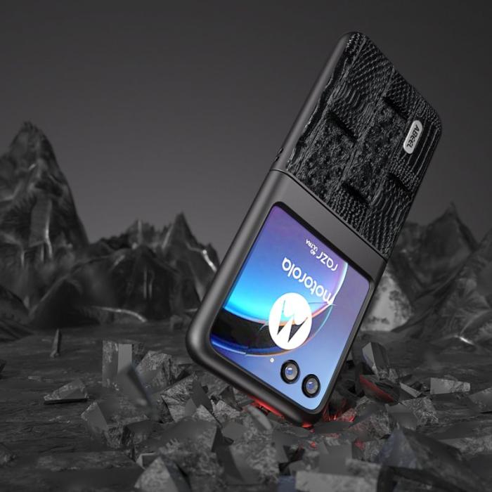ABEEL - ABEEL Mobilskal till Motorola Razr 40 Ultra 5G Mahjong Textur Svart