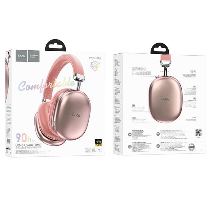 Hoco - Hoco Over-Ear Hörlurar Trådlösa Bluetooth W35 Max - Rosa