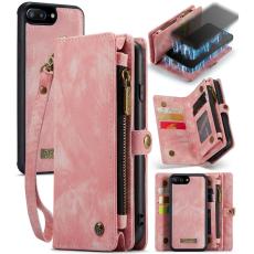 Caseme - CASEME 008 Vintage &Auml;kta l&auml;der Pl&aring;nboksfodral f&ouml;r iPhone 8 Plus - Rosa