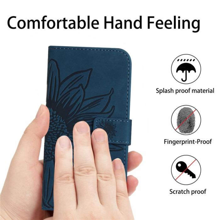 OEM - Samsung Galaxy S26 Plånboksfodral Solrostryck Konstläder - Blå