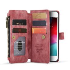 Caseme - CASEME Konstl&auml;der Pl&aring;nboksfodral f&ouml;r iPhone SE (2022) / SE (2020) - R&ouml;d
