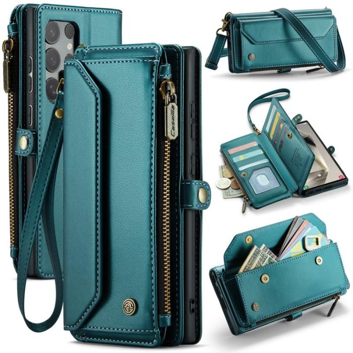 Caseme - CASEME Plånboksfodral Konstläder för Samsung Galaxy S25 Ultra - Grön