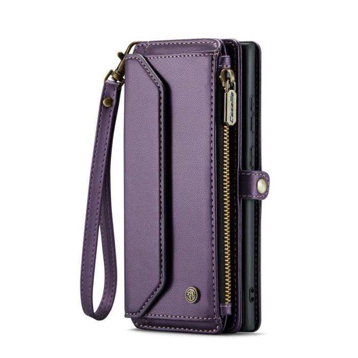 Caseme - CASEME Plånboksfodral Konstläder för Samsung Galaxy S25 Ultra - Lila
