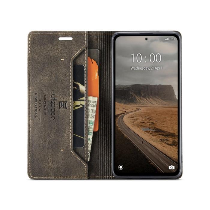 AUTSPACE - AUTSPACE Xiaomi 14 Wallet Fodral KonstLäder - Kaffe
