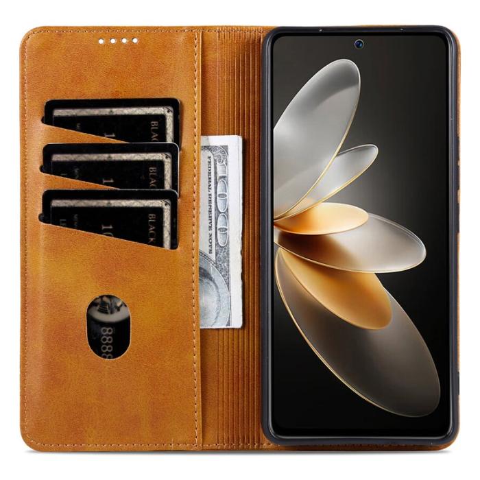 AZNS - AZNS Xiaomi 15 Ultra Plånboksfodral Konstläder - Brun