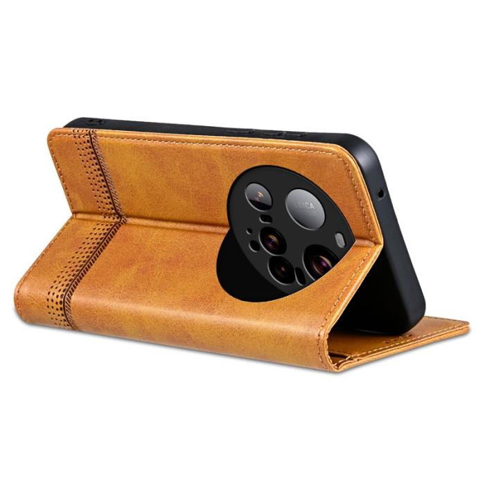 AZNS - AZNS Xiaomi 15 Ultra Plånboksfodral Konstläder - Brun