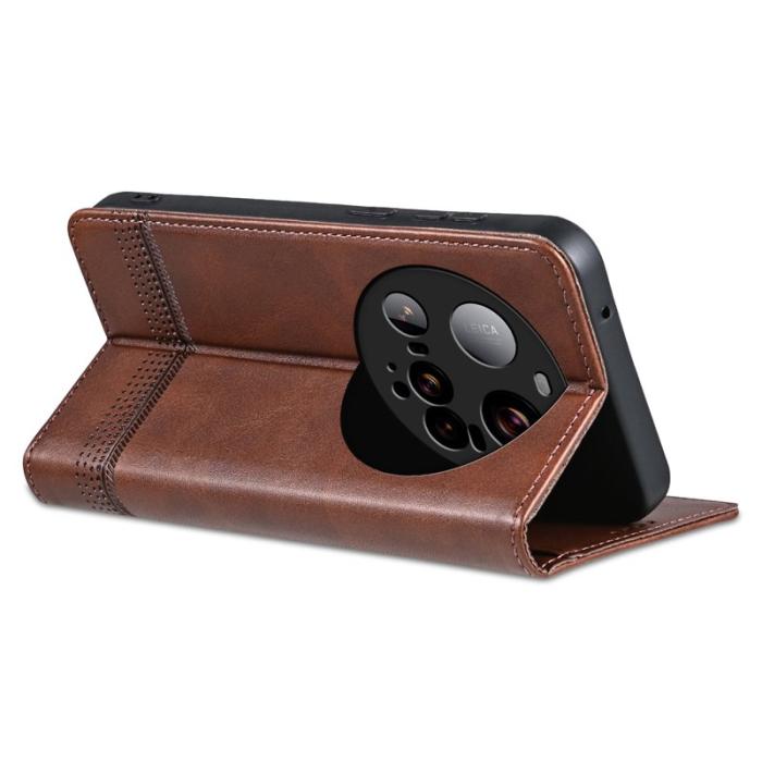 AZNS - AZNS Xiaomi 15 Ultra Plånboksfodral Konstläder - Brun