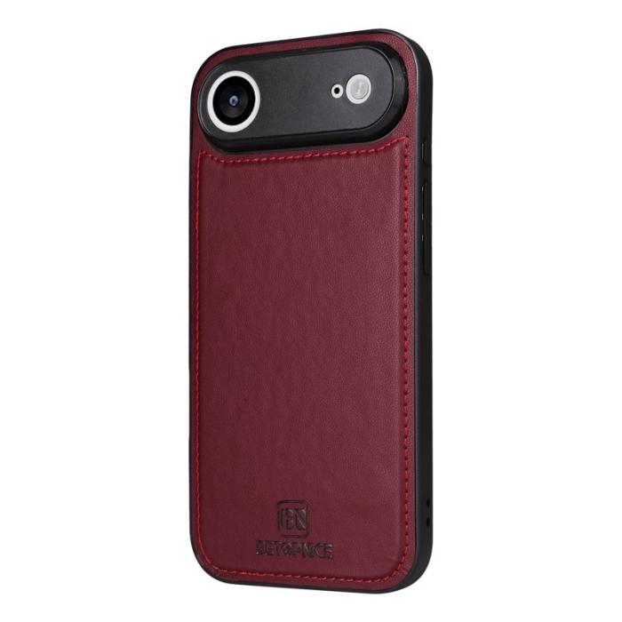 BETOPNICE - BETOPNICE iPhone Air Magnetic Plånboksfodral Konstläder - Röd