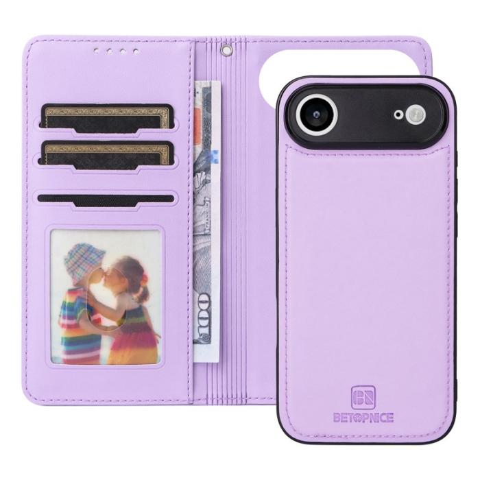 BETOPNICE - BETOPNICE iPhone Air Magnetic Plånboksfodral - Detachable Konstläder- Lila