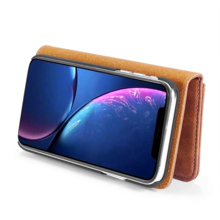 DG.MING - DG.MING iPhone 11 Plånboksfodral i Äkta läder- Anti-fingeravtryck Brun