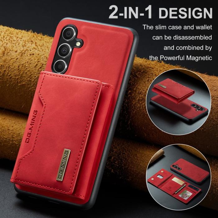DG.MING - DG.MING Samsung Galaxy S23 FE Konstläder Plånboksfodral Röd