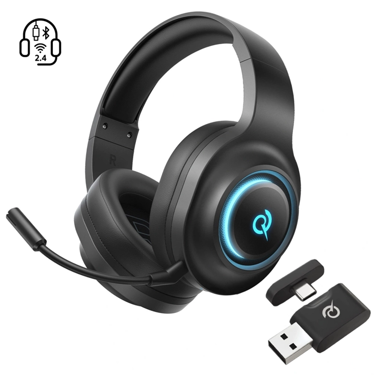 QCY Trådlös Hörlurar On-Ear Heroad V200 med Detachable Mikrofon - Svart