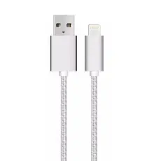 SiGN - SiGN USB-A till Lightning Kabel 12W 1m - Silver/Nylon