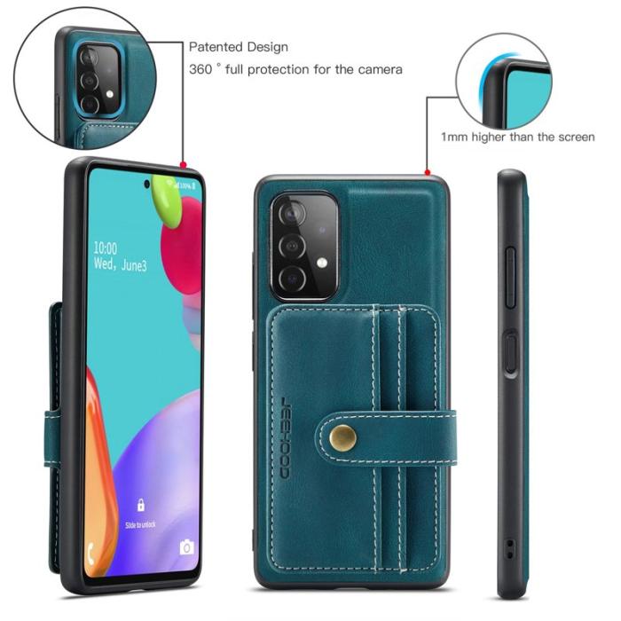 JEEHOOD - JEEHOOD Mobilskal till Samsung Galaxy A53 5G 2-i-1 RFID-Skydd Blå