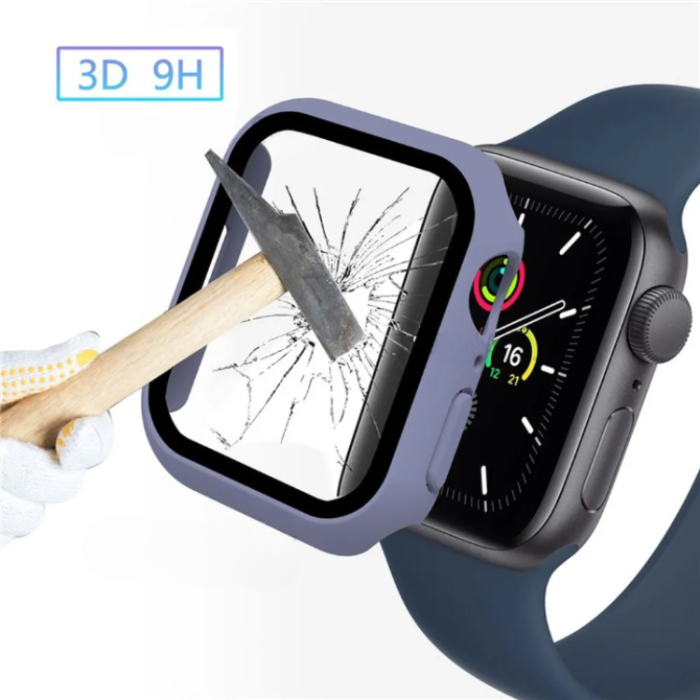 OEM - 2-i-1 Skal med Hädat glas Apple Watch 7/8 (45mm) - Lila