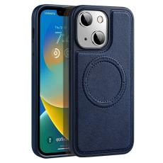 X-Level - X-LEVEL Magnetic Case Mobilskal till iPhone 15 Plus PU L&auml;der Bl&aring;