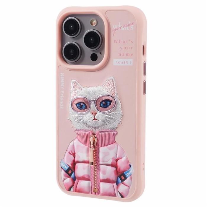 NIMMY - NIMMY iPhone 14 Pro Max Mobilskal Glasses Pet Gen 2 - Rosa Coat Cat