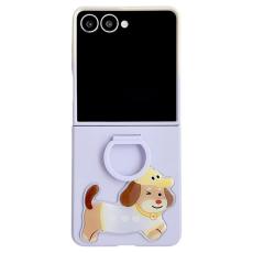 A-One Brand - Galaxy Z Flip 7 Mobilskal Silikon Ring Med Sticker - Gradient Lila