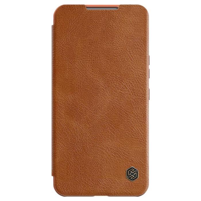 UTGATT - Nillkin Galaxy S22 Plånboksfodral Qin Läder Pro Holster Flip - Brun