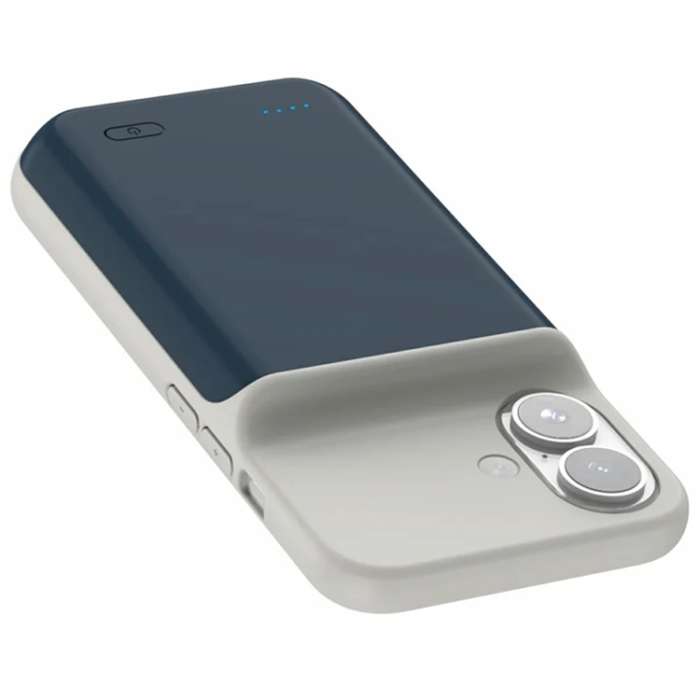 A-One Brand - iPhone 16 Batteriskal Magsafe 7000mAh - Blå