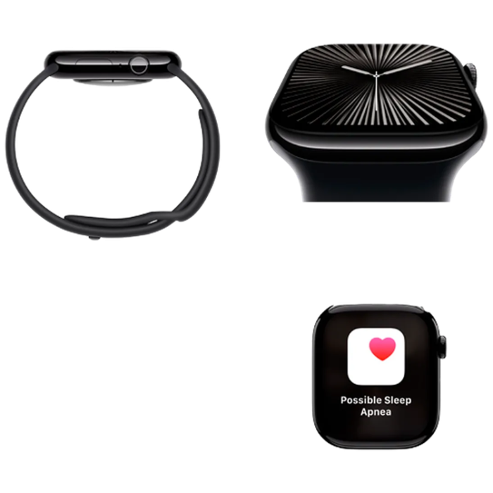 Apple - Apple Watch Series 10 46mm (GPS) Svart (Rubber Band Svart S/M)