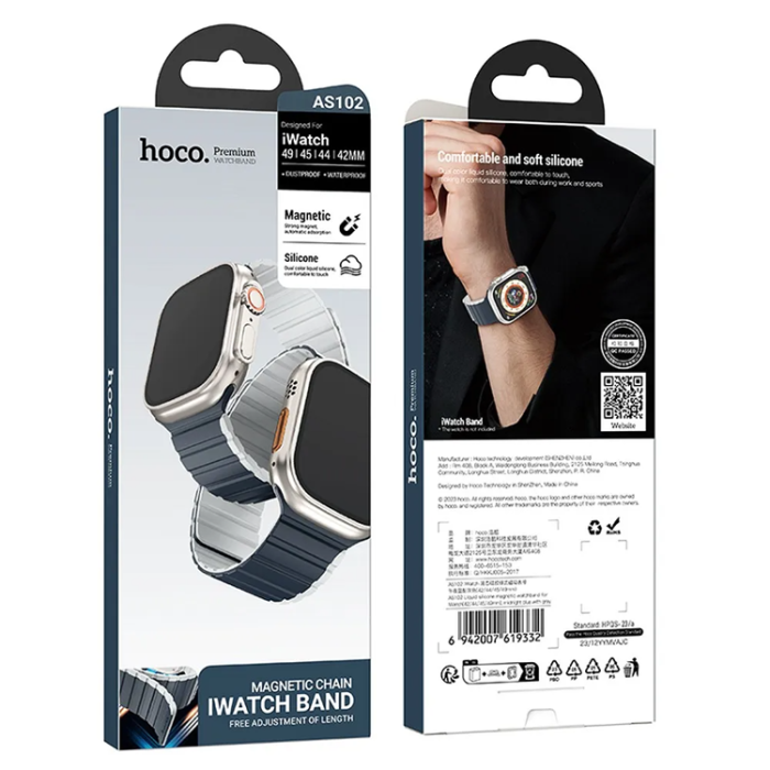 Hoco - HOCO strap for Apple Watch 38 / 40 / 41 mm AS102 midnight blue with gray