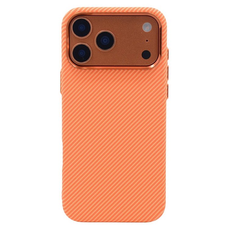 iPhone 17 Pro Mobilskal Magsafe Carbon Fiber Texture - Orange Fine Lines | 2353 | AlltMobil
