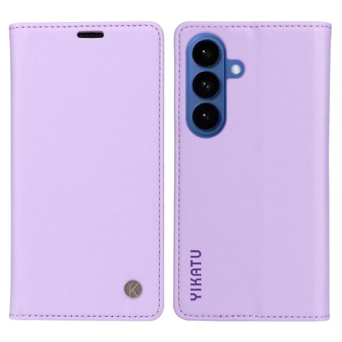 YIKATU - YIKATU Samsung Galaxy S26 Plus Skal PU Läder Magnetisk Stängning - Ljus Lila