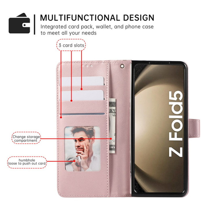 A-One Brand - Galaxy Z Fold7 Plånboksfodral 3D Rhombus Grid Imprinted