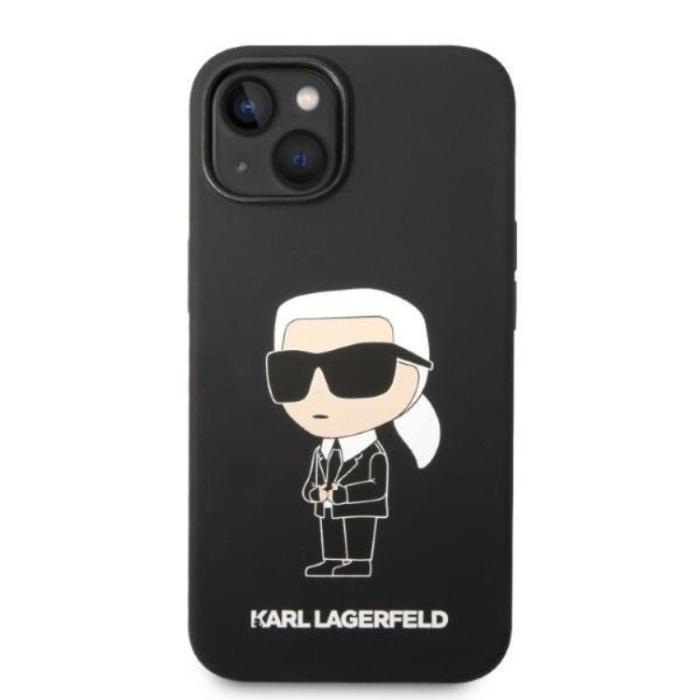 KARL LAGERFELD - Karl Lagerfeld Magsafe iPhone 14 Skal Ikonik Silicone - Svart