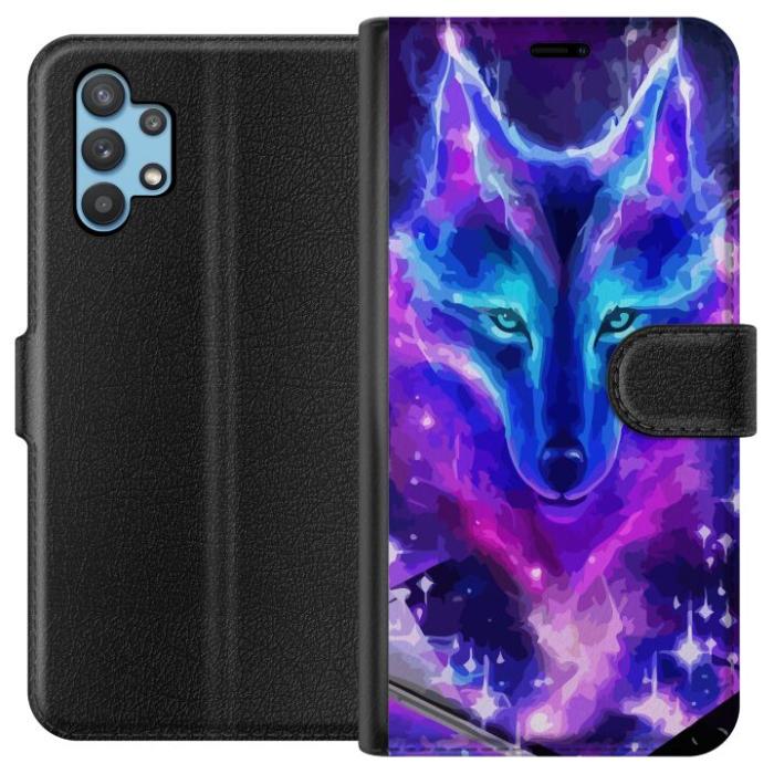 iSecrets - Plånboksfodral till Samsung Galaxy A32 5G med Neon Varg