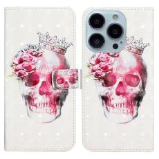 OEM - iPhone 14 Pro Max Plånboksfodral 3D Pattern - Crown Skull