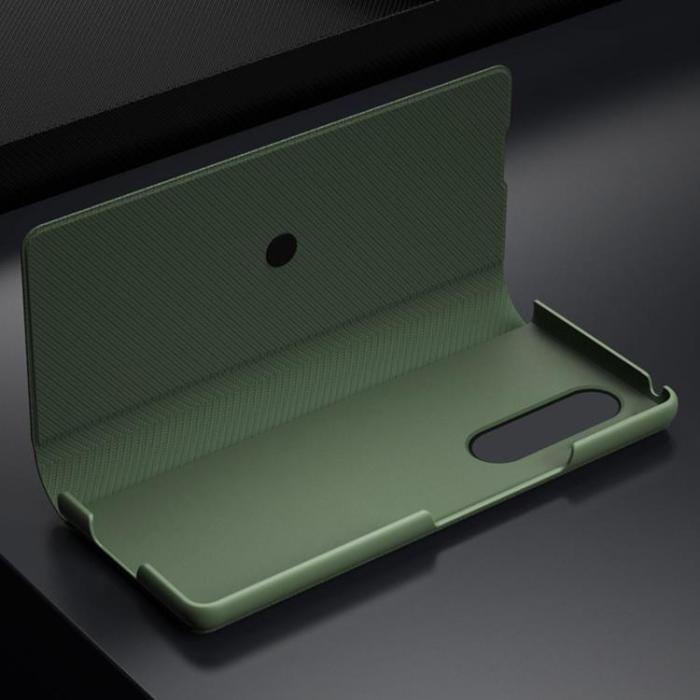 A-One Brand - Galaxy Z Fold 4 Fodral Kevlar Texture Folio Flip - Brun
