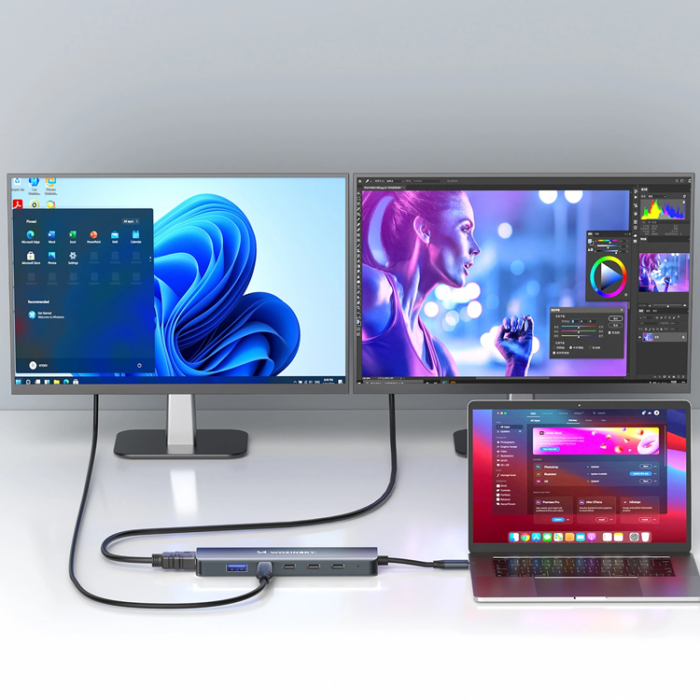 Wozinsky - Wozinsky 6in1 Multifunktionell USB-C HUB Aluminum med Kabel