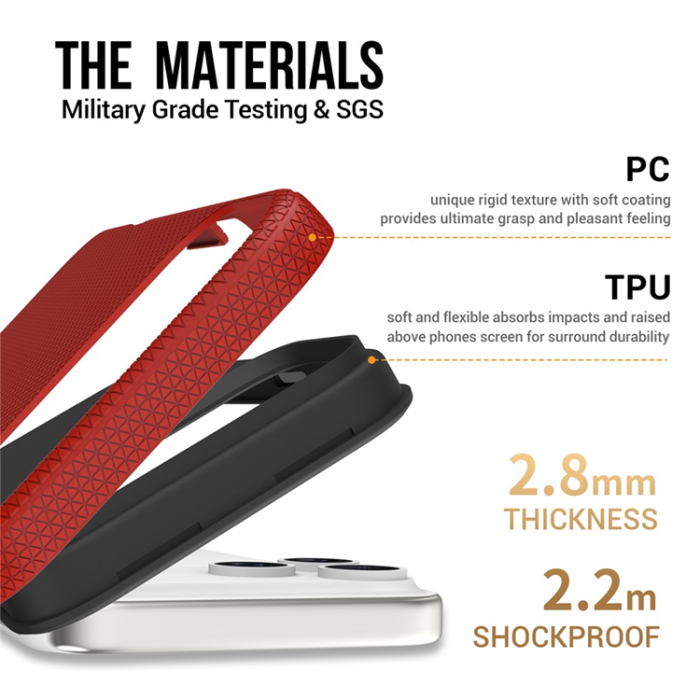 A-One Brand - iPhone 17 Pro Max Mobilskal MagSafe Protective TPU+PC - Röd