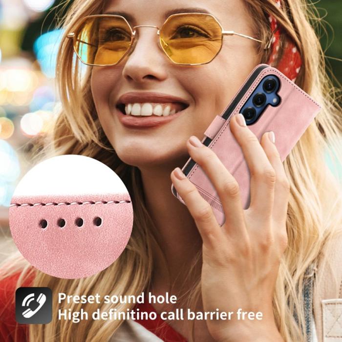 DIERFENG - DIERFENG Samsung Galaxy S26 Fodral Läder Imprint - Rosa