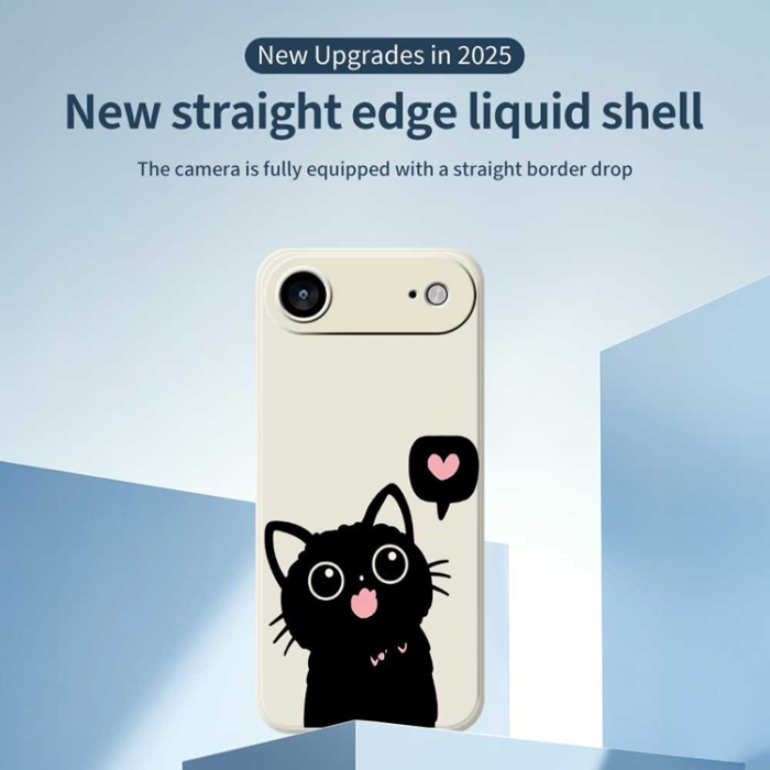 A-One Brand - iPhone Air Mobilskal Love Black Cat Pattern - Lila