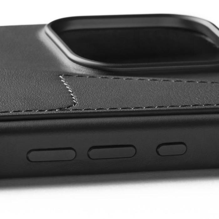 Mujjo - Mujjo iPhone 16 Pro Max Mobilskal MagSafe Korthållare - Svart