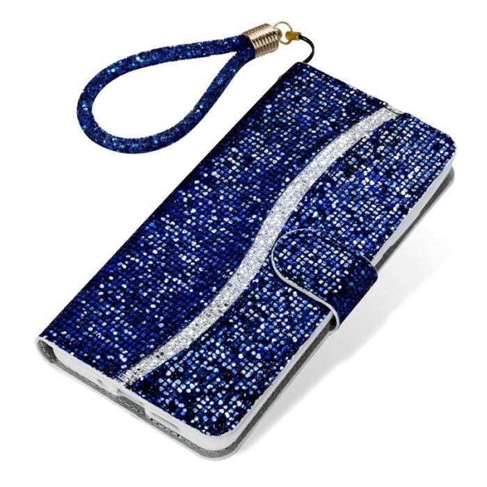 OEM - Samsung Galaxy S26 Fodral PU Läder Glitter - Blå