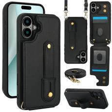 A-One Brand - iPhone 17 Mobilskal korthållare Med Axelrem - Svart