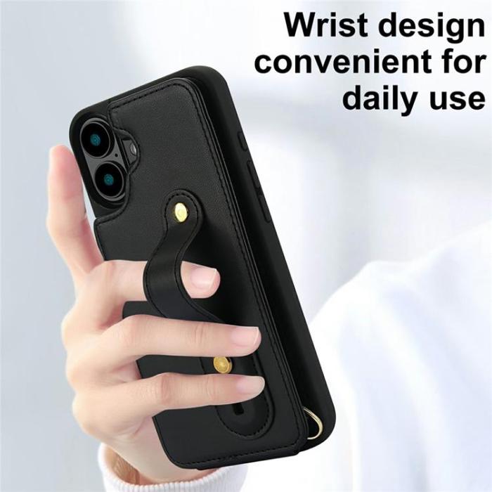 A-One Brand - iPhone 17 Mobilskal korthållare Med Axelrem - Svart