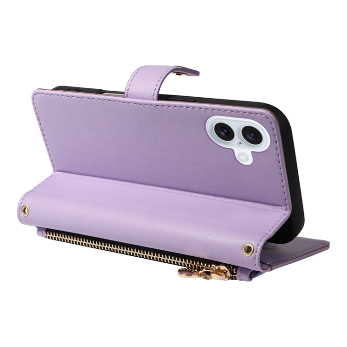 A-One Brand - iPhone 17 Plånboksfodral Rhombus Läder - Lila