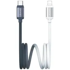 USAMS - USAMS USB-C till Lightning Kabel PD 30W 1.2m Bicolor SJ757 - Svart/Vit