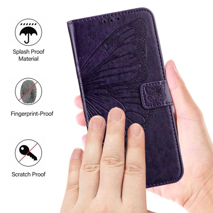 OEM - Samsung Galaxy S26 Ultra Plånboksfodral Konstläder Med Handledsrem - Mörklila