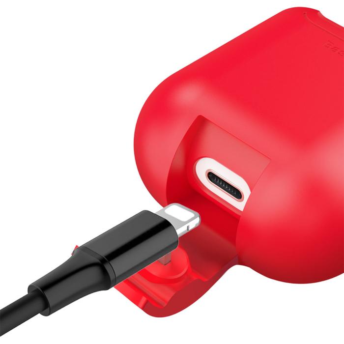 BASEUS - Baseus trådlöst laddningsfodral för AirPods - Röd